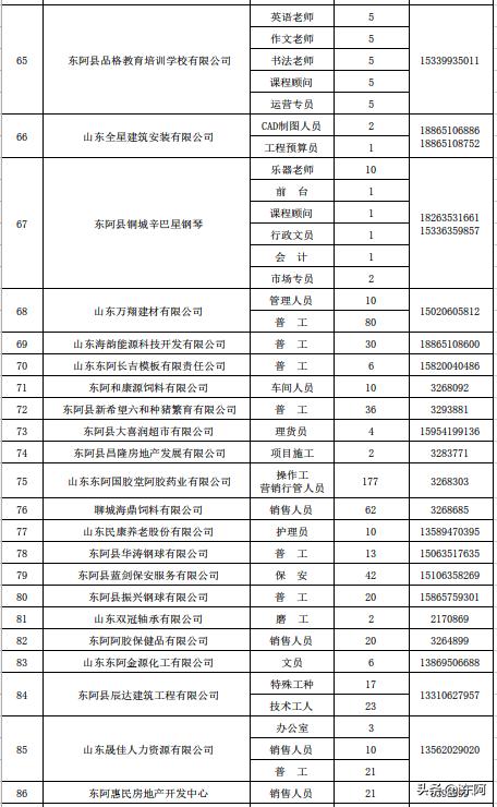 东阿最新招聘信息